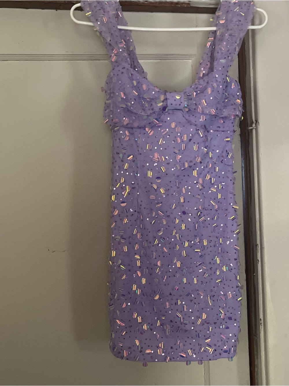 Hello Molly Lilac Sequin Party Mini Dress